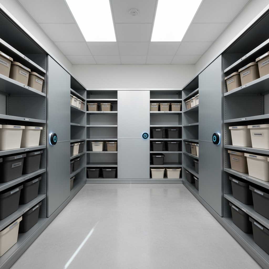 The camera is browsed CCTV footage from inside of a stock room and shop floor area of a convenience store